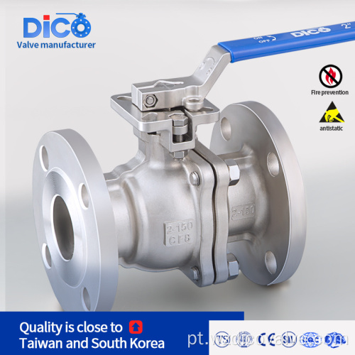 Válvula de esfera de flange de almofada de aço inoxidável ANSI ISO5211